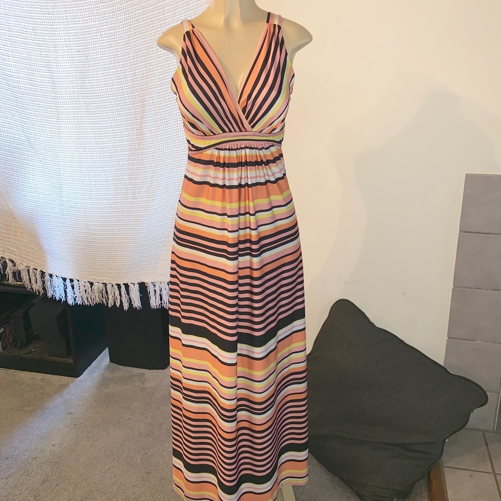 Metaphor Multi-Color Stripped Maxi Dress
